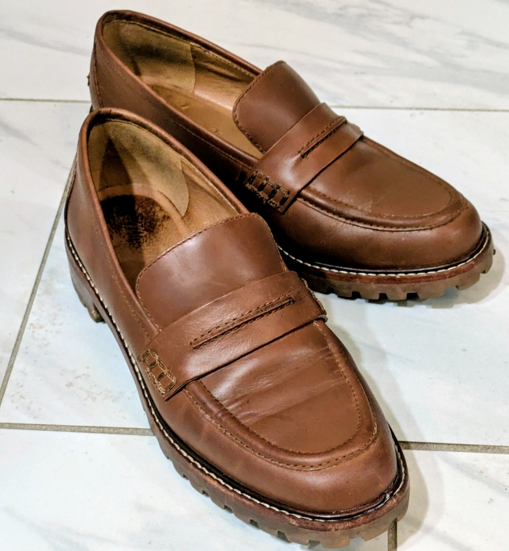 Madewell Camel Brown Leather Loafers | Corrine | Women's Size 7 | EUC